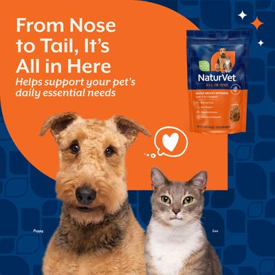 Show full view: NaturVet Daily Multi-Vitamin All-In-One Powder Supplement for Dogs & Cats, 13-oz bag slide 3 of 8