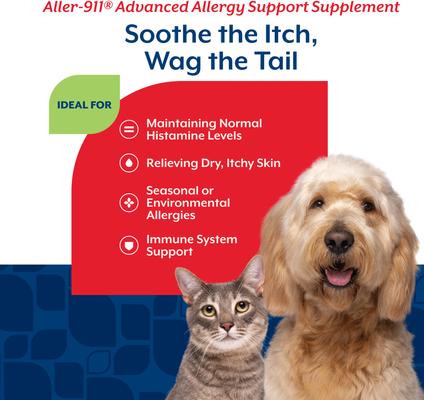 Show full view: NaturVet Aller-911 Allergy Aid Supplement Powder for Dogs & Cats, 9-oz bag slide 4 of 11