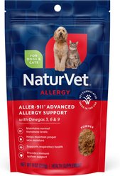 NaturVet Aller-911 Allergy Aid Supplement Powder for Dogs & Cats, 9-oz bag