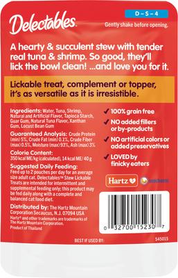 Show full view: Hartz Delectables Lickable Treat Stew Tuna & Shrimp Lickable Cat Treats, 1.4-oz, case of 12 slide 8 of 13