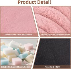 LFC PETS Donut Bolster Dog & Cat Bed with Removable Cover, Pink, Medium slide 2 of 9