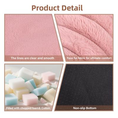 Show full view: LFC PETS Donut Bolster Dog & Cat Bed with Removable Cover, Pink, Medium slide 7 of 11