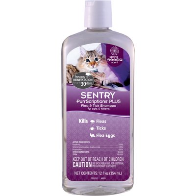 Sentry Sentry PurrScriptions Plus Flea & Tick Shampoo for Cats, 12-oz bottle