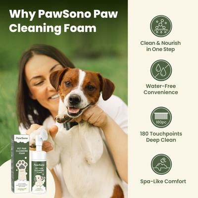 Show full view: PawSono Dog & Cat Paw Cleansing Foam, 5-fl oz bottle slide 4 of 9