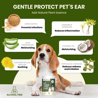 Show full view: PawSono Dog & Cat Ear Finger Cleaner Wipes, 50 count slide 4 of 10