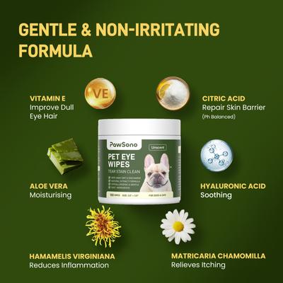 Show full view: PawSono Hypoallergenic Dog & Cat Eye Wipes, 100 count slide 5 of 8