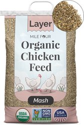 Mile Four Organic 16% Protein Mash Layer Chicken & Duck Feed, 23-lb bag