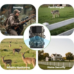 Bueteka Waterproof Trail Wildlife Outdoor Pet Camera with Night Vision, Camouflage