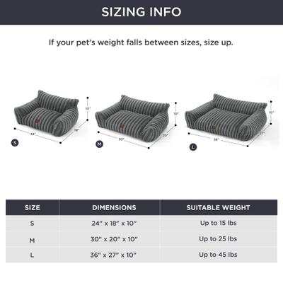 Show full view: Bedsure Corduroy Fleece Dog Sofa Bed with Removable Cover, Warm Grey, Small slide 7 of 9