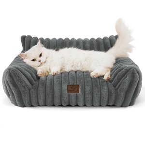 Lesure Calming Cute Modern Plush Jacquard Shaggy Orthopedic Anti-Slip Donut Dog & Cat Bed with Removable Cover