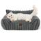 Show in main carousel: Bedsure Corduroy Fleece Dog Sofa Bed with Removable Cover, Warm Grey, Small slide 1 of 9