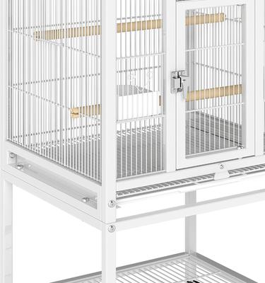 Show full view: Wooflex Metal Parrot Cage with Rolling Stand & Castor Wheels, 41-in, White slide 6 of 8