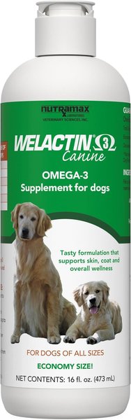 Show full view: Nutramax Welactin Omega-3 Liquid Skin & Coat Supplement for Dogs, 16-fl oz slide 1 of 11