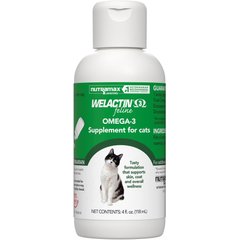 Nutramax Welactin Omega-3 Fish Oil Liquid Skin & Coat Supplement for Cats, 4-fl oz
