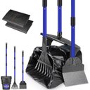 SlowTon Metal Swivel Bin & Rake & Spade Dog Pooper Scooper Set