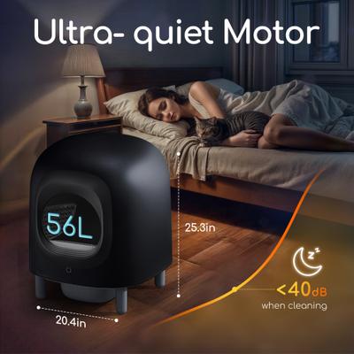 Show full view: Aoruefar Smart Robot Cat Litter Box, Black slide 9 of 10