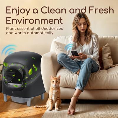 Show full view: Aoruefar Smart Robot Cat Litter Box, Black slide 7 of 10