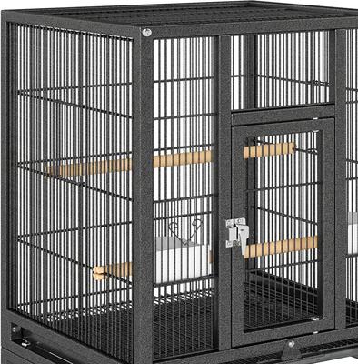 Show full view: Wooflex Metal Parrot Cage with Rolling Stand & Castor Wheels, 41-in, Black slide 7 of 9
