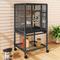 Show in main carousel: Wooflex Metal Parrot Cage with Rolling Stand & Castor Wheels, 41-in, Black slide 3 of 9