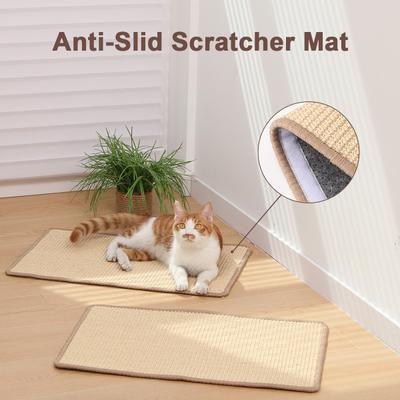 Show full view: FUKUMARU Horizontal Sisal Cat Scratcher Mat, Brown, 2 count slide 5 of 7