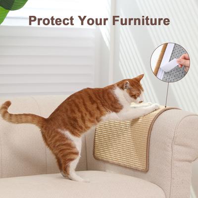 Show full view: FUKUMARU Horizontal Sisal Cat Scratcher Mat, Brown, 2 count slide 4 of 7