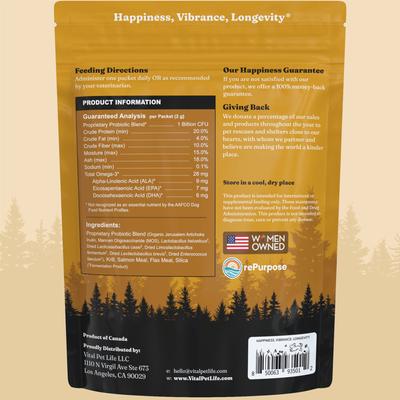 Show full view: Vital Pet Life Probiotics Wolf Microbiome Powder Digestive Supplement for Dogs, 30 count slide 9 of 10