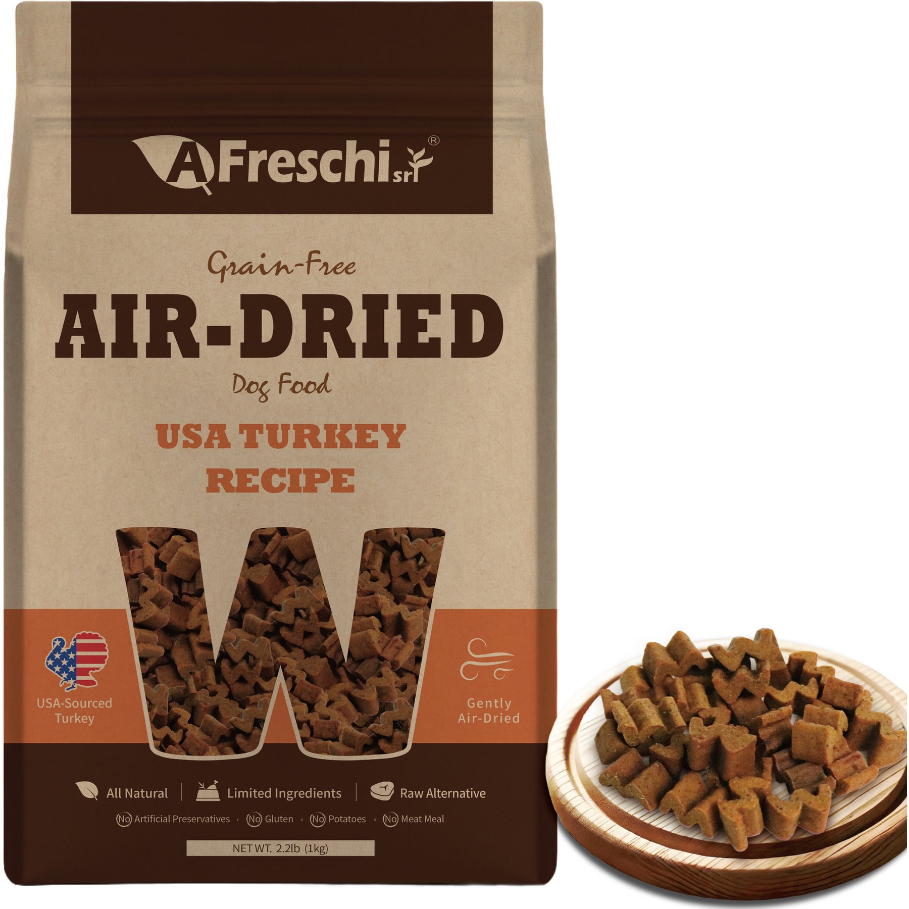 AFreschi Air-Dried Turkey Recipe Grain-Free Dog Food, 2.2-lb bag