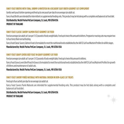 Show full view: Fancy Feast Four Course Adult Chicken, Beef, Salmon & Tuna Variety Pack Pate Wet Cat Food, 7.75-oz box slide 8 of 9