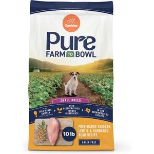 CANIDAE Pure Farm To Bowl Small Breed Free-Range Chicken, Lentil & Garbanzo Bean Recipe Dry Dog Food, 10-lb bag