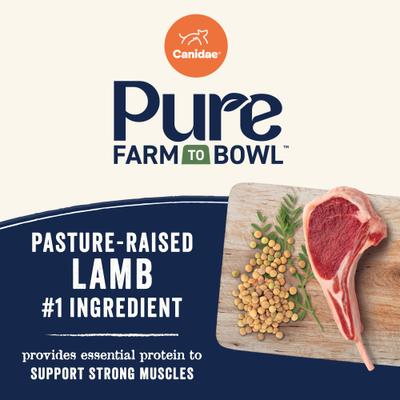 Show full view: CANIDAE Pure Farm To Bowl Small Breed Pasture-Raised Lamb & Lentil Recipe Dry Dog Food, 4-lb bag slide 5 of 12