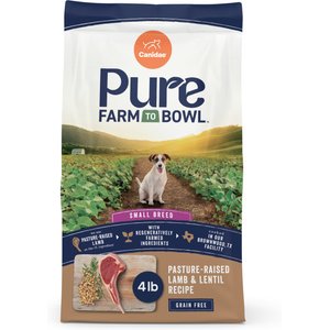 CANIDAE Pure Farm To Bowl Small Breed Pasture-Raised Lamb & Lentil Recipe Dry Dog Food, 4-lb bag