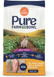 CANIDAE Pure Farm To Bowl Small Breed Free-Range Chicken, Lentil & Garbanzo Bean Recipe Dry Dog Food, 4-lb bag