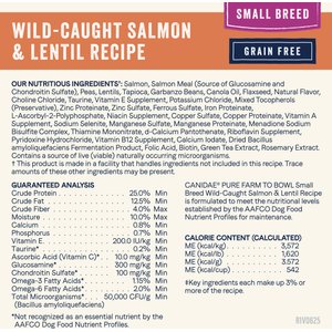 CANIDAE Pure Farm To Bowl Small Breed Wild-Caught Salmon & Lentil Recipe Dry Dog Food, 10-lb bag