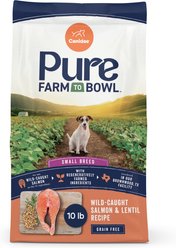 CANIDAE Pure Farm To Bowl Small Breed Wild-Caught Salmon & Lentil Recipe Dry Dog Food, 10-lb bag