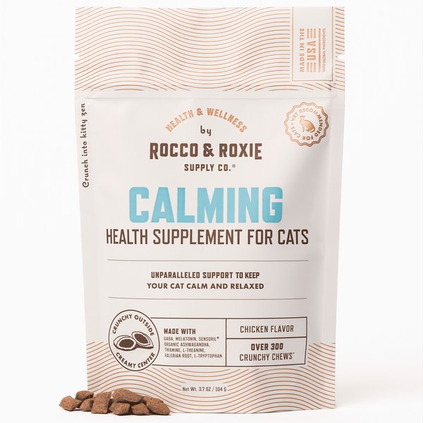 Show full view: Rocco & Roxie Supply Co. Chicken Flavored Calming Chew Supplement for Cats, 3.7-oz bag slide 1 of 10