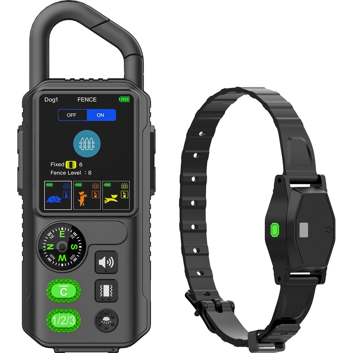 Hoistspark T810Pro Wireless Waterproof Dog Fence & Training Collar with LED Light, Black, Medium: 26-in neck, 1/2-in wide