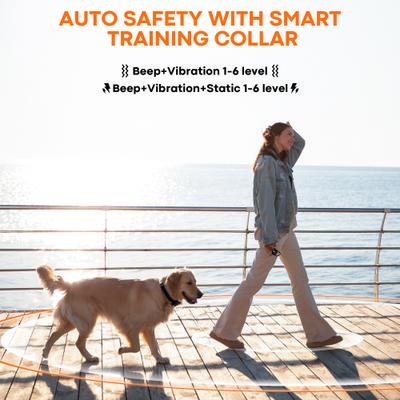 Show full view: Hoistspark T810Pro Wireless Waterproof Dog Fence & Training Collar with LED Light, Black, Medium: 26-in neck, 1/2-in wide slide 3 of 9