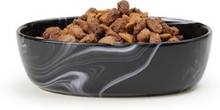 PetRageous Designs Fancy Marble Oval 7-in Stoneware Cat Bowl, Black, 2-cup slide 2 of 4
