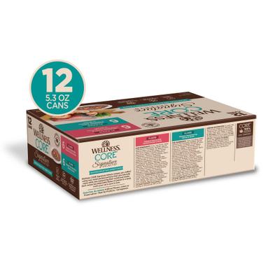 Show full view: Wellness Signature Selects Seafood Selection Variety Pack Grain-Free Flaked Wet Cat Food, 5.3-oz can, case of 12 slide 3 of 12