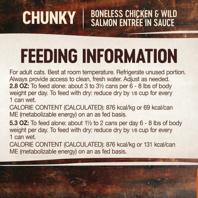 Show full view: Wellness CORE Signature Selects Chunky Boneless Chicken & Wild Salmon Entree in Sauce Grain-Free Canned Cat Food, 2.8-oz, case of 12 slide 8 of 12