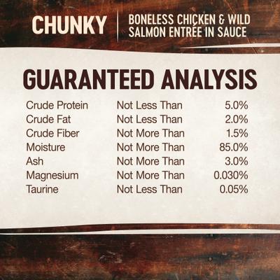 Show full view: Wellness CORE Signature Selects Chunky Boneless Chicken & Wild Salmon Entree in Sauce Grain-Free Canned Cat Food, 2.8-oz, case of 12 slide 7 of 12