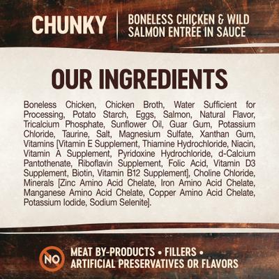 Show full view: Wellness CORE Signature Selects Chunky Boneless Chicken & Wild Salmon Entree in Sauce Grain-Free Canned Cat Food, 2.8-oz, case of 12 slide 6 of 12