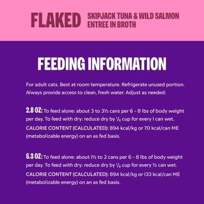 Show full view: Wellness CORE Signature Selects Flaked Skipjack Tuna & Wild Salmon Entree in Broth Grain-Free Canned Cat Food, 5.3-oz, case of 12 slide 8 of 12