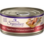 Wellness CORE Signature Selects Flaked Skipjack Tuna & Wild Salmon Entree in Broth Grain-Free Canned Cat Food, 5.3-oz, case of 12
