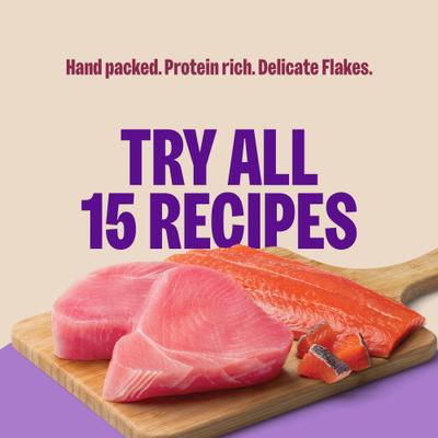 Show full view: Wellness CORE Signature Selects Flaked Skipjack Tuna & Wild Salmon Entree in Broth Grain-Free Canned Cat Food, 5.3-oz, case of 12 slide 3 of 12