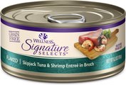 Wellness CORE Signature Selects Flaked Skipjack Tuna & Shrimp Entree Natural Grain-Free Wet Cat Food, 5....