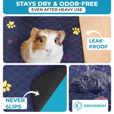 Show full view: LuftPets Washable Rabbit & Guinea Pig Cage Liner Bedding, Blue, 24 x 47-in, 2 count slide 6 of 9