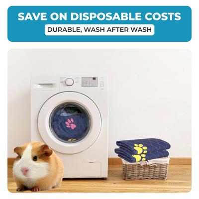 Show full view: LuftPets Washable Rabbit & Guinea Pig Cage Liner Bedding, Blue, 24 x 47-in, 2 count slide 7 of 9