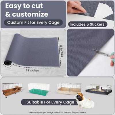 Show full view: LuftPets Waterproof Guinea Pig Cage Liner, Gray, 18 x 79-in slide 2 of 8