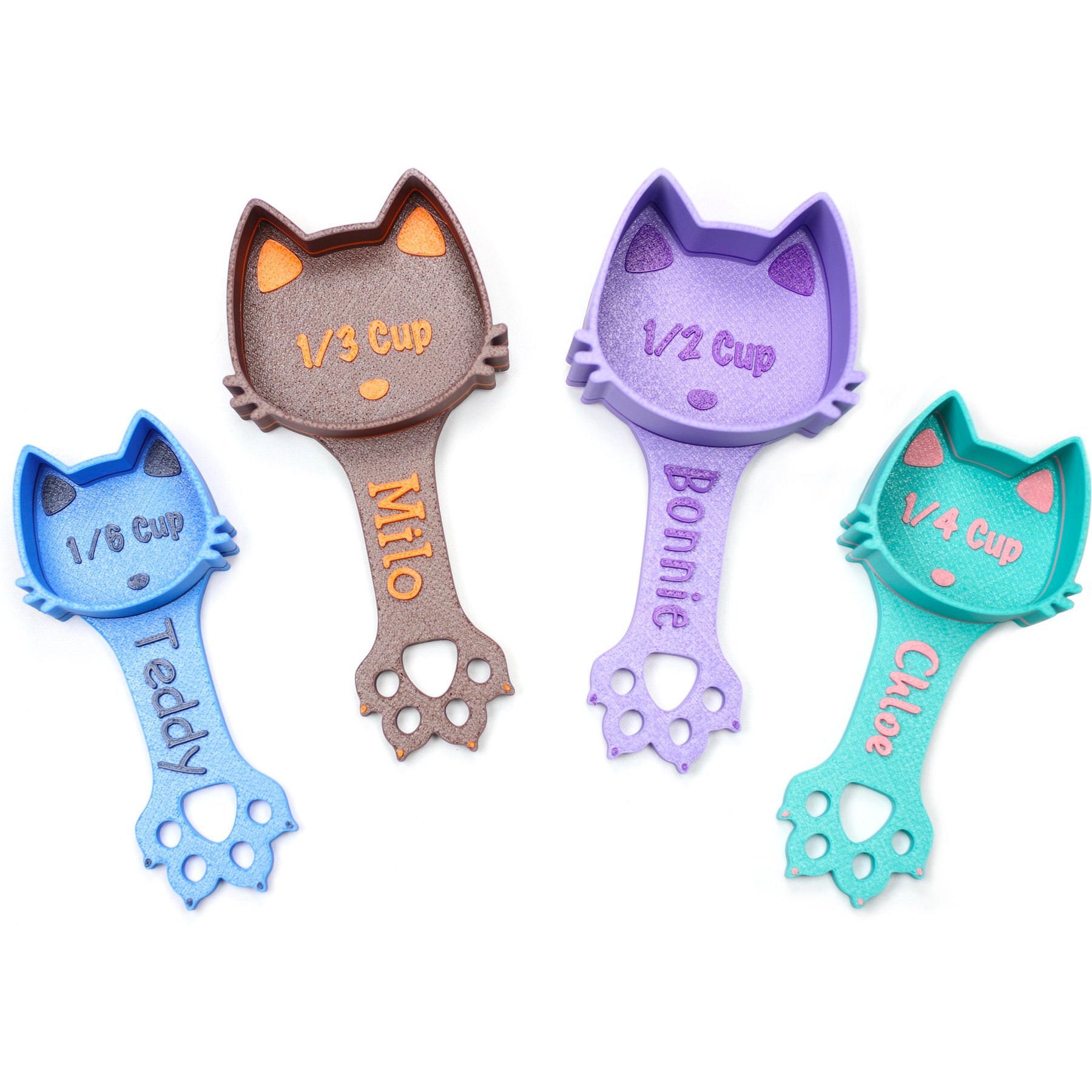 KibbleScoop Personalized Cat Shaped Cat Food Scoop, Yellow, 5/8-cup
